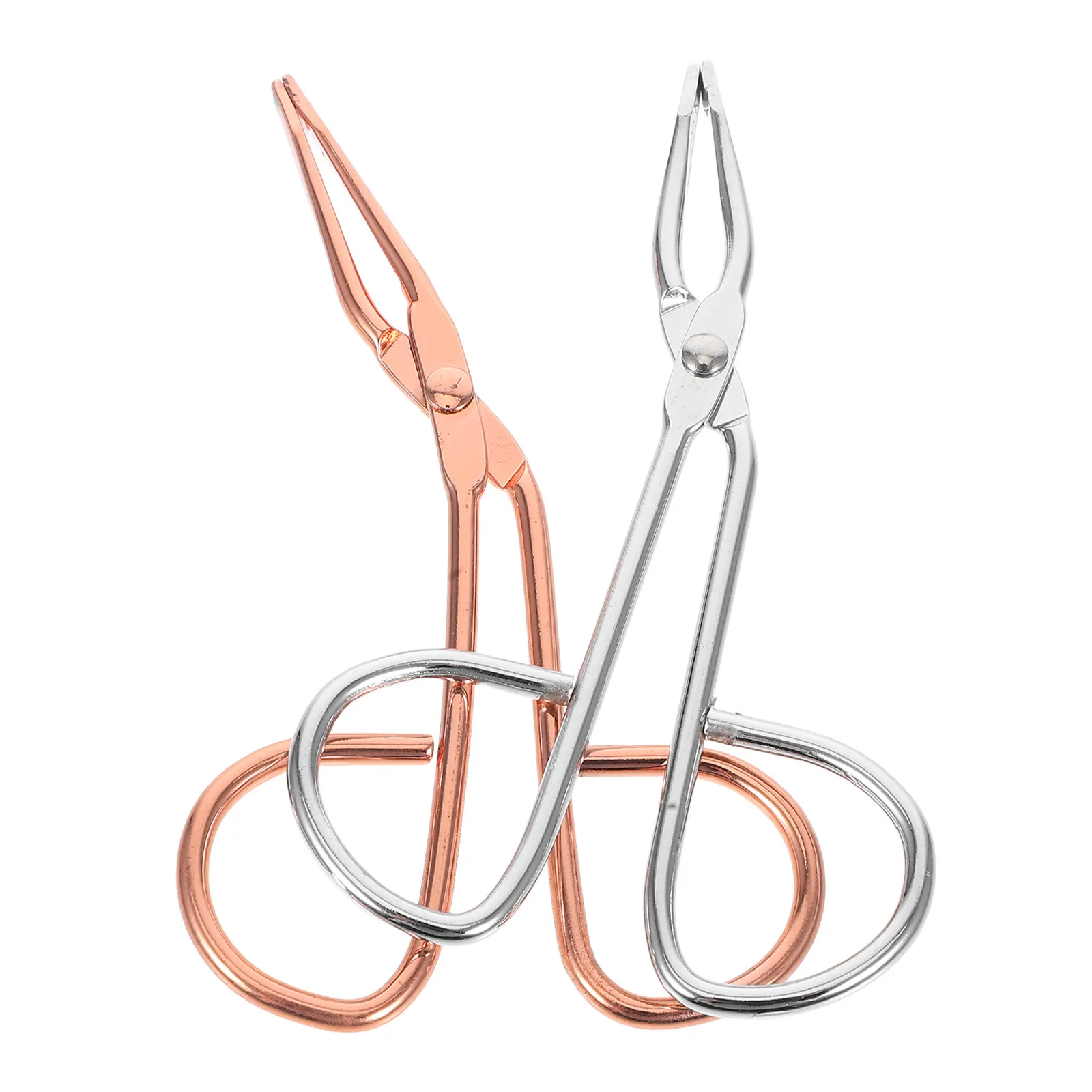2Pcs Stainless Steel Slant Tip Eyebrow Tweezers Scissor Handle for Women Eyebrow Kit Grooming Lash Applicator Precision Facial