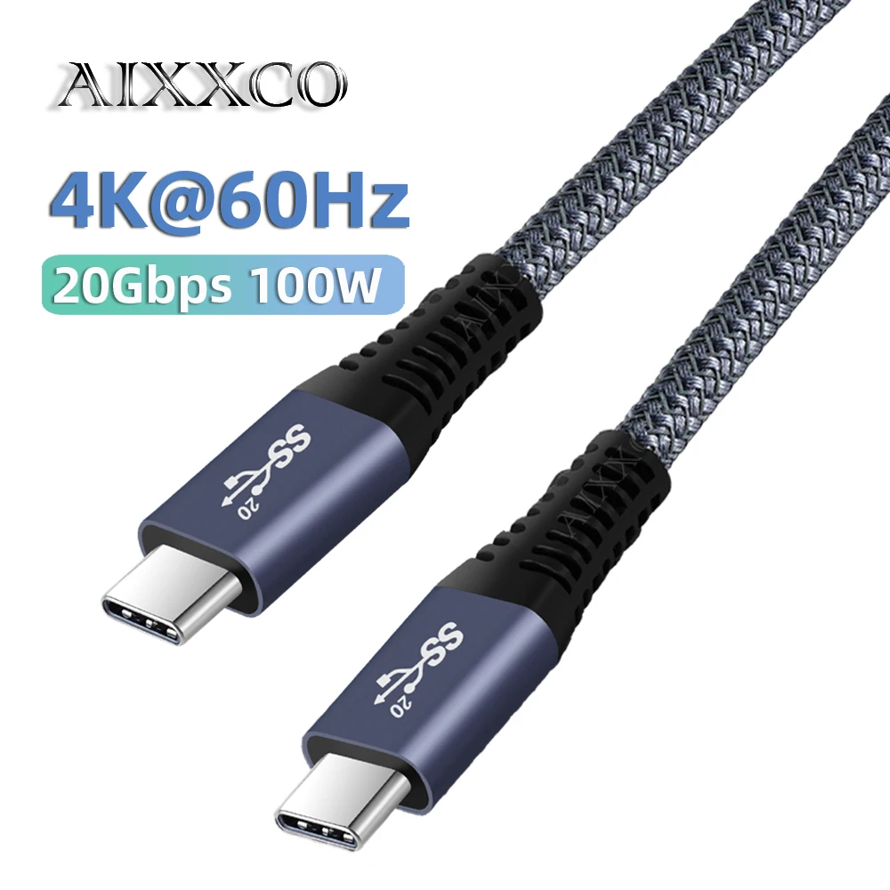 AIXXCO 3M 5M USB C 100W 4K Cable Type C Extender Cord USB-C Thunderbolt 3 for Xiaomi Nintendo Switch USB 3.2 USB Extension Cable