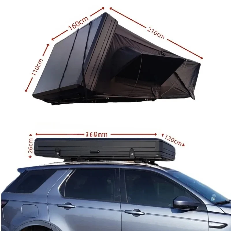 2025 Extra Large Aluminum ABS Hard Shell Rooftop Tent Automatic Quick Setup For Car Camping