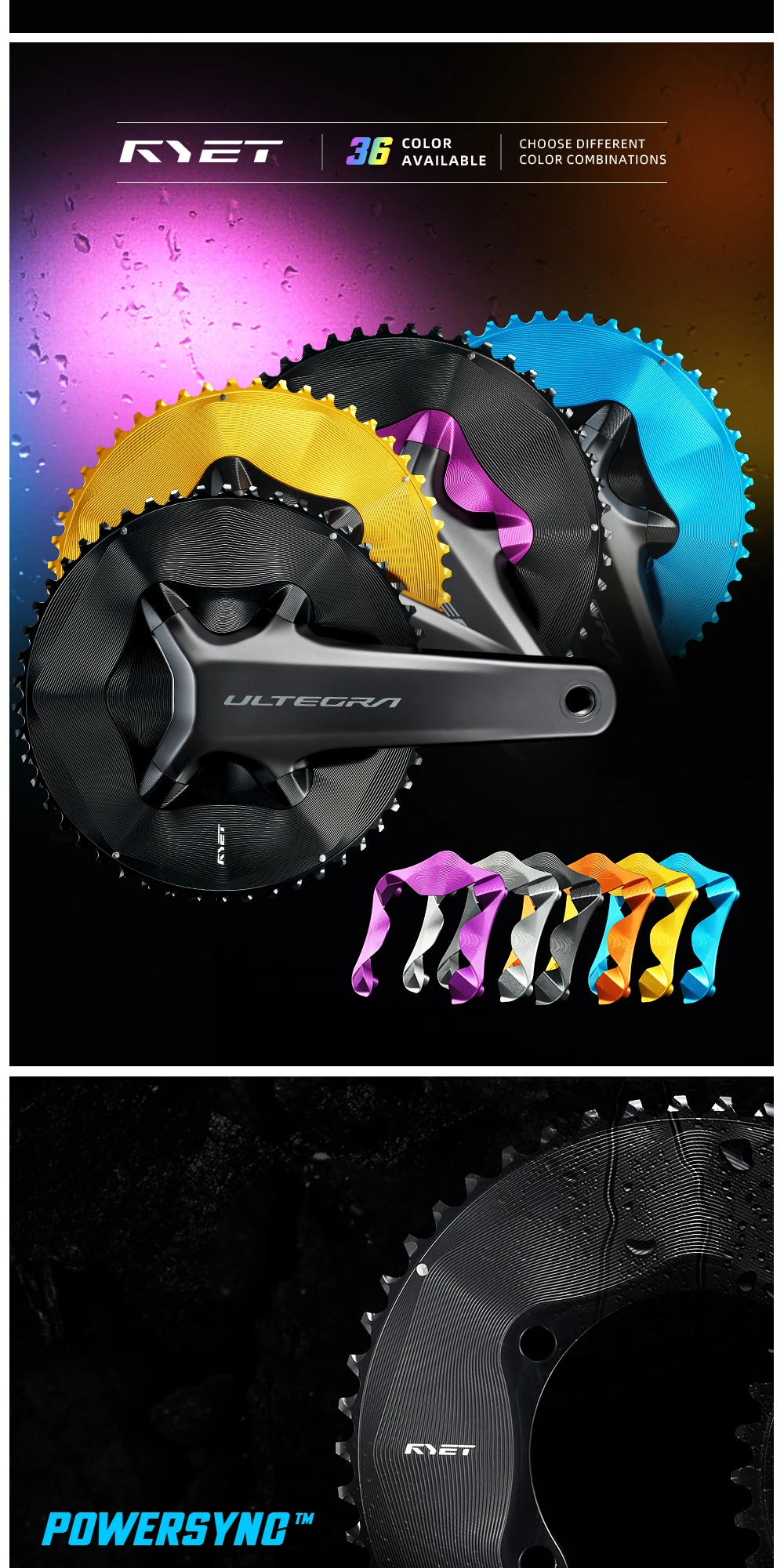 RYET Rennrad-Kettenblatt 50-34T 52-36T 54-40T Aero für Shimano Dura-Ace R9200 Ultegra R8100 105 R7100 12-fach Fahrrad-Gruppensätze – Detail 12