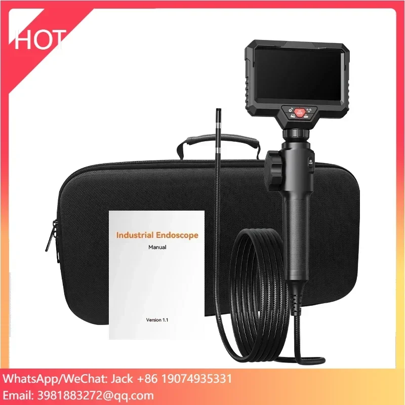 

2024 New S20 PRO Dual Lens 6mm 1M Cable Two Ways 360 Degree Waterproof Industrial Articulating Borescope for Car Inspection
