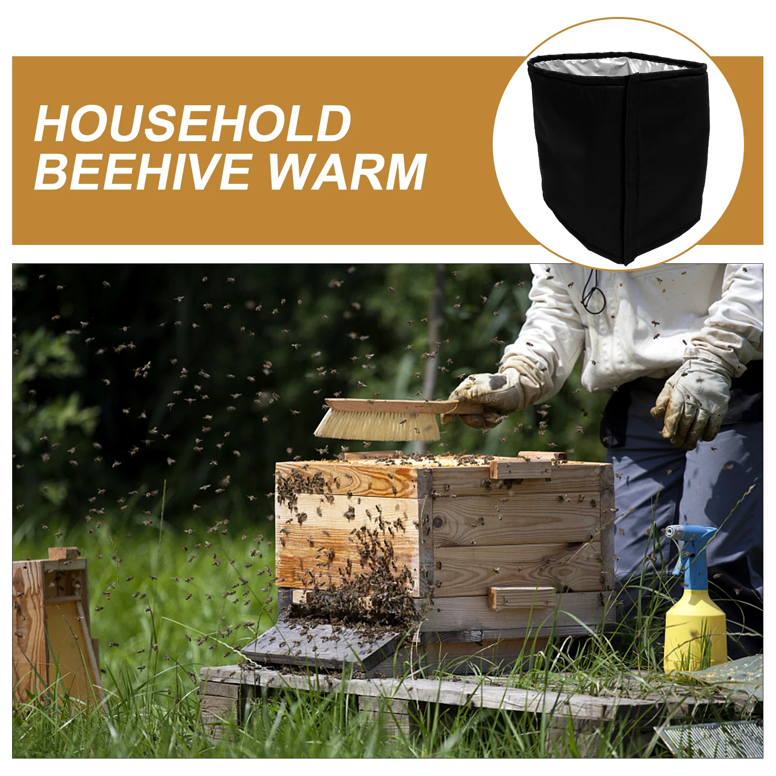 

Outdoor Beehive Cover PVC Coating Oxford Cloth Warm Protective Cover Long-Lasting Beehive Winter Wrap Garden Bee Hives Wrap