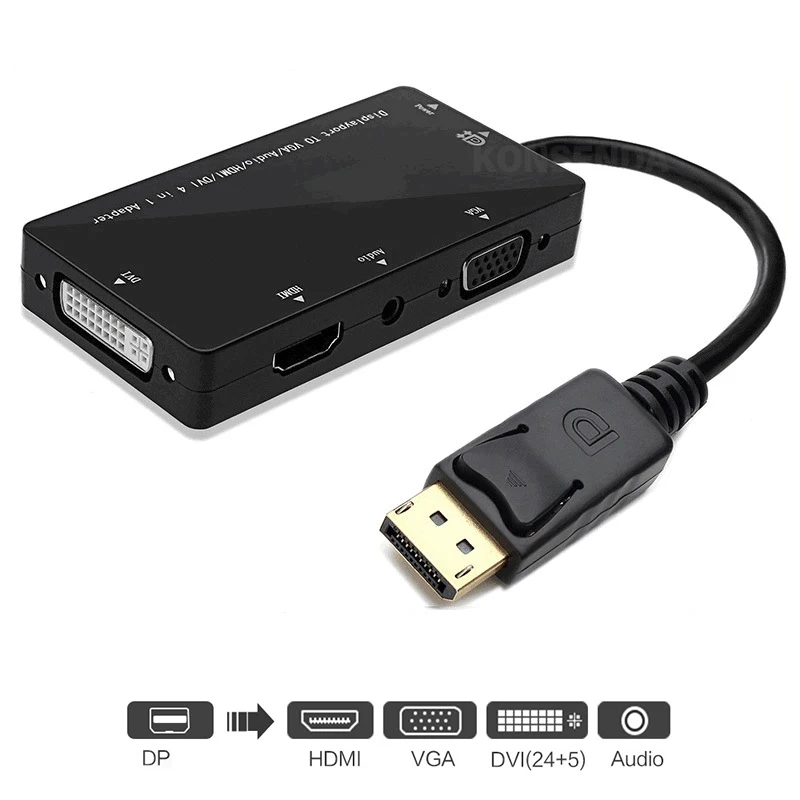 

KuWFi Displayport DP Male to DVI Female Adapter DP to HDMI VGA For Computer Projector TV Monitor PC Laptop