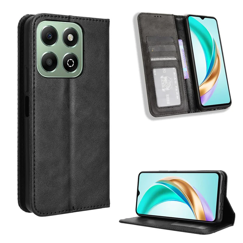 Casing kulit Flip Honor X6B X6a X8a X8B 4G X6 5G, sarung ponsel dompet penyerap Magnet Kulit Untuk Honor X6b 4G