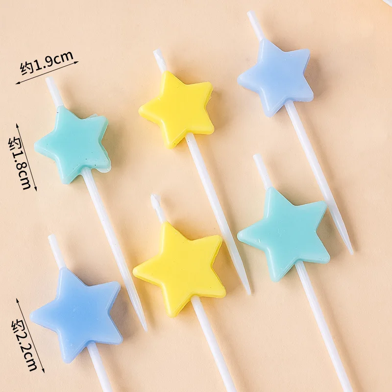 Five-pointed Star Candles. Birthday Cake Decorations. Kids Birthday Colored Candle Holiday Party Star Candle Dress Up