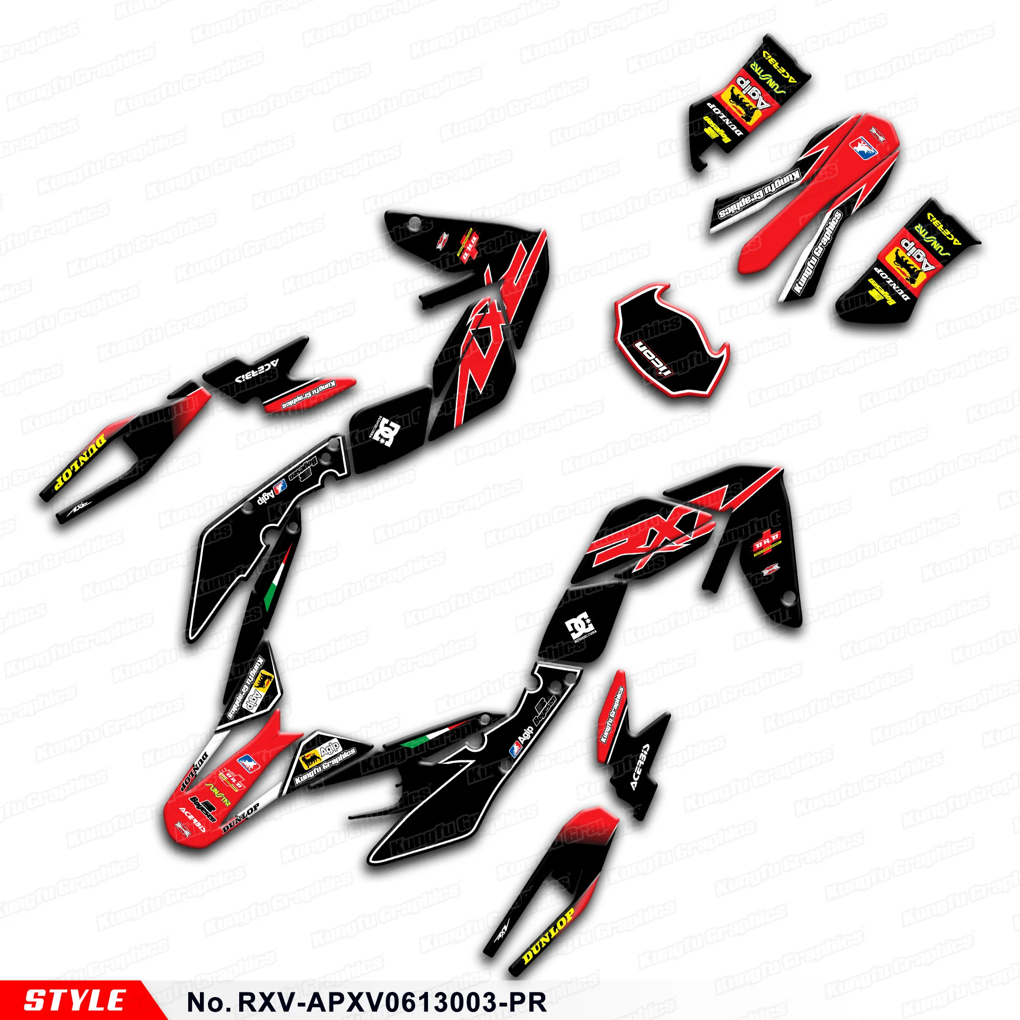 

Motorcycle Decals Vinyl Sticker for Aprilia RXV 450 550 2006-2013, RXV-APXV0613003-PR