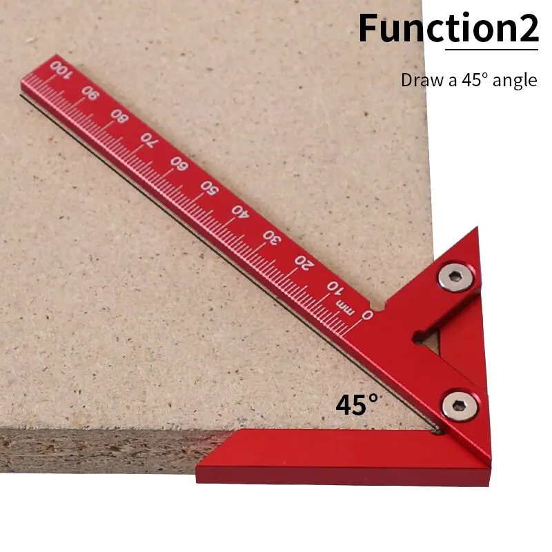 Center Finder Woodworking Square 45/90 Graus Ângulo Direito Line Gauge Alumínio Precisão Carpenter Ruler Measuring Scribe Tool