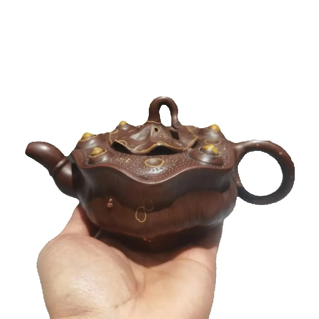 Yixing Purple Clay Teapot Lotus seed cap Lotus Lotus Lotus Shaped Pot wish your kids a promising future  Kettle Teapot Flagon