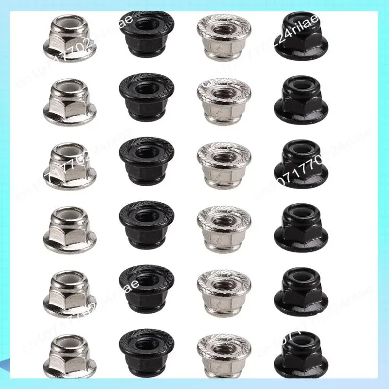 A17Z M4-Nuts Multicolor Nylon Lock Hexagon Nuts Screw Cap With Flange Race Spec For RC Buggy-Race