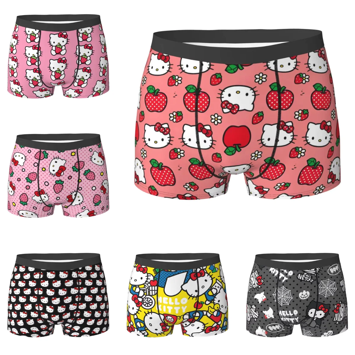 

Sanrio Hello Kitty узор мультфильм esign шорты-боксеры модные мужские трусы удобные шорты трусы идея подарка