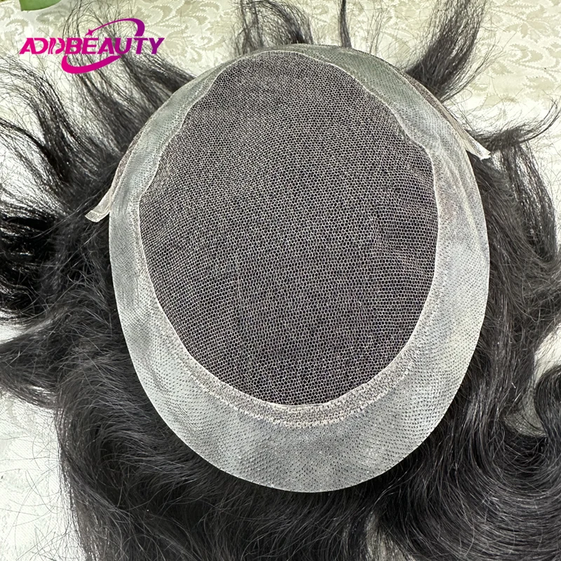 

Men's Capillary Prosthesis Front HD Lace Natural Human Hair Wigs Hd Lace PU Base Men Toupee Hair Replacement Front Lace Hairline