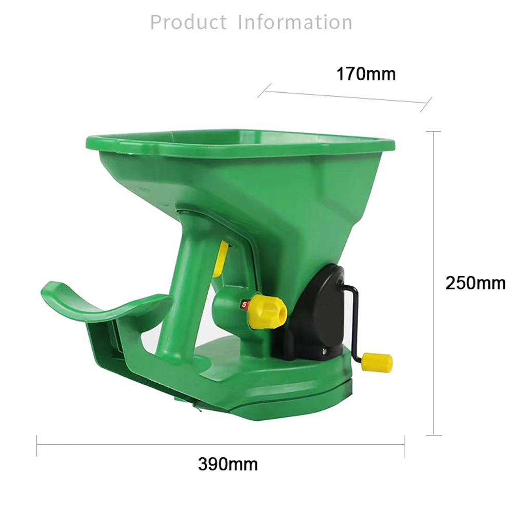 

Customizable Gardening Seed Spreader Manual Seeder 1.5L Capacity with 5 Gears Adjustable for Sowing Fertilizing Melting