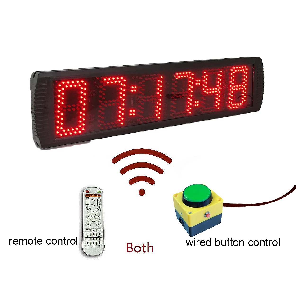 LED Race Timing Clock for Running Event, Gym Timer for Countdown or Count Up,12-24 Hour Real Time Clock, 5 