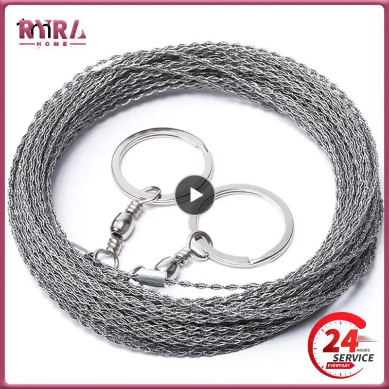 Best Outdoor Hand-Drawn Rope Saw 304 Stainless Steel Wire Saw Camping Life-Saving Woodworking Super Fine Hand Saw Wire 5M