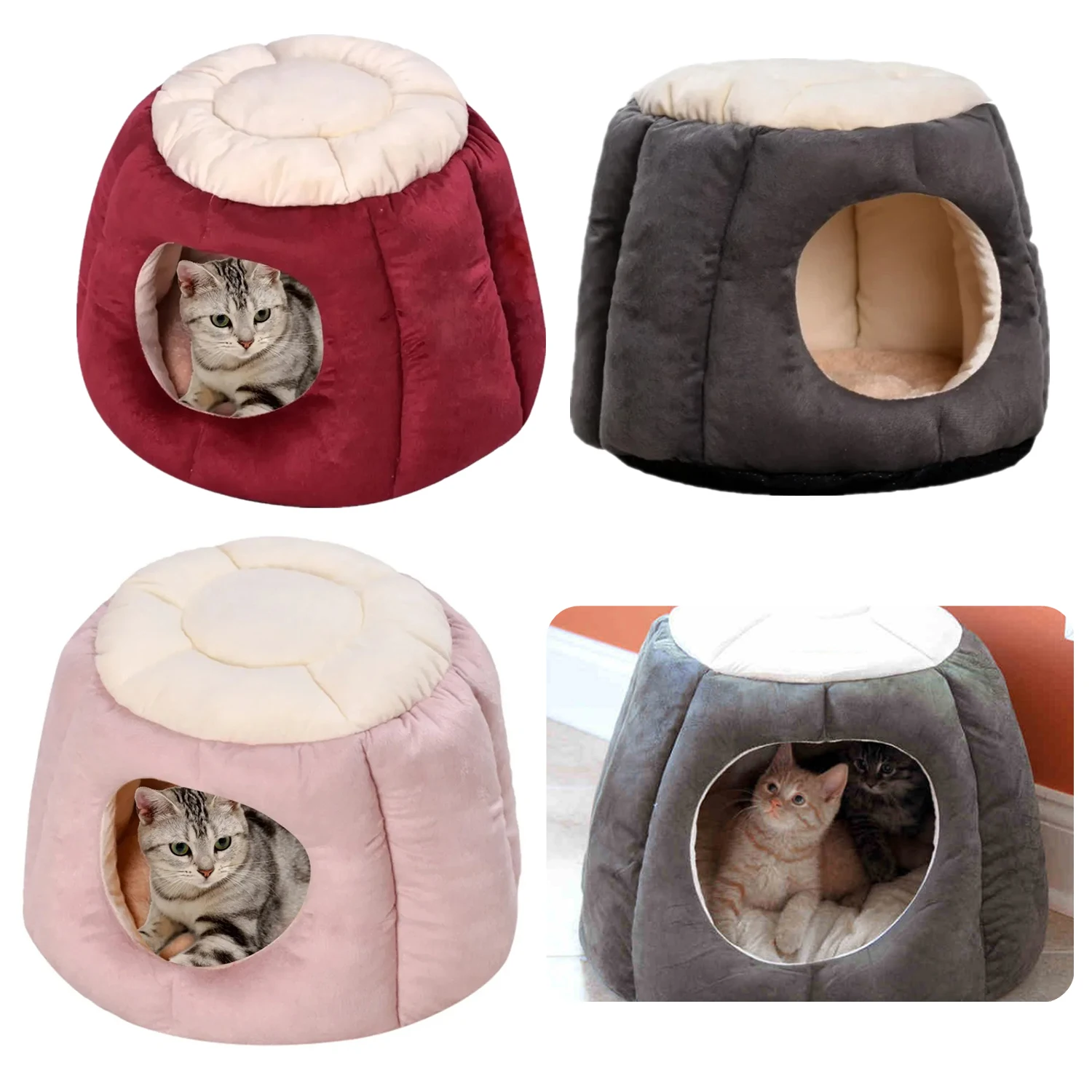 

S/M Thickened Semi-Closed Cat Nest House Pet Nest Warm and Deep Sleep Dog Nest Pet Supplies Cat Beds for House /dog bed