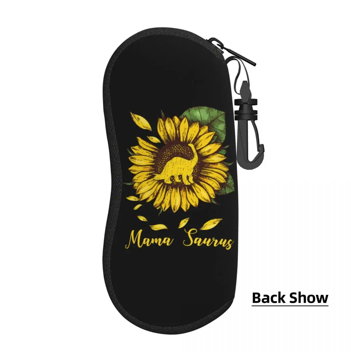 Custom Mamasaurus T Rex Dinosaur Shell Eyeglasses Case Sunflower Mama Saurus Mothers Day Glasses Case Sunglasses Box Pouch