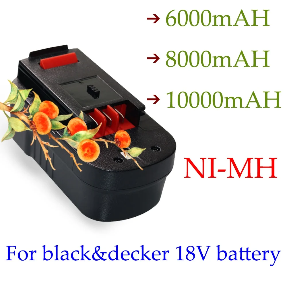 

For Black&Decker 18V 10.0Ah Power Tool Battery A18 A1718 A18NH HPB18 HPB18-OPE FS1800CS FS1800D FS1800D-2 FS1800ID