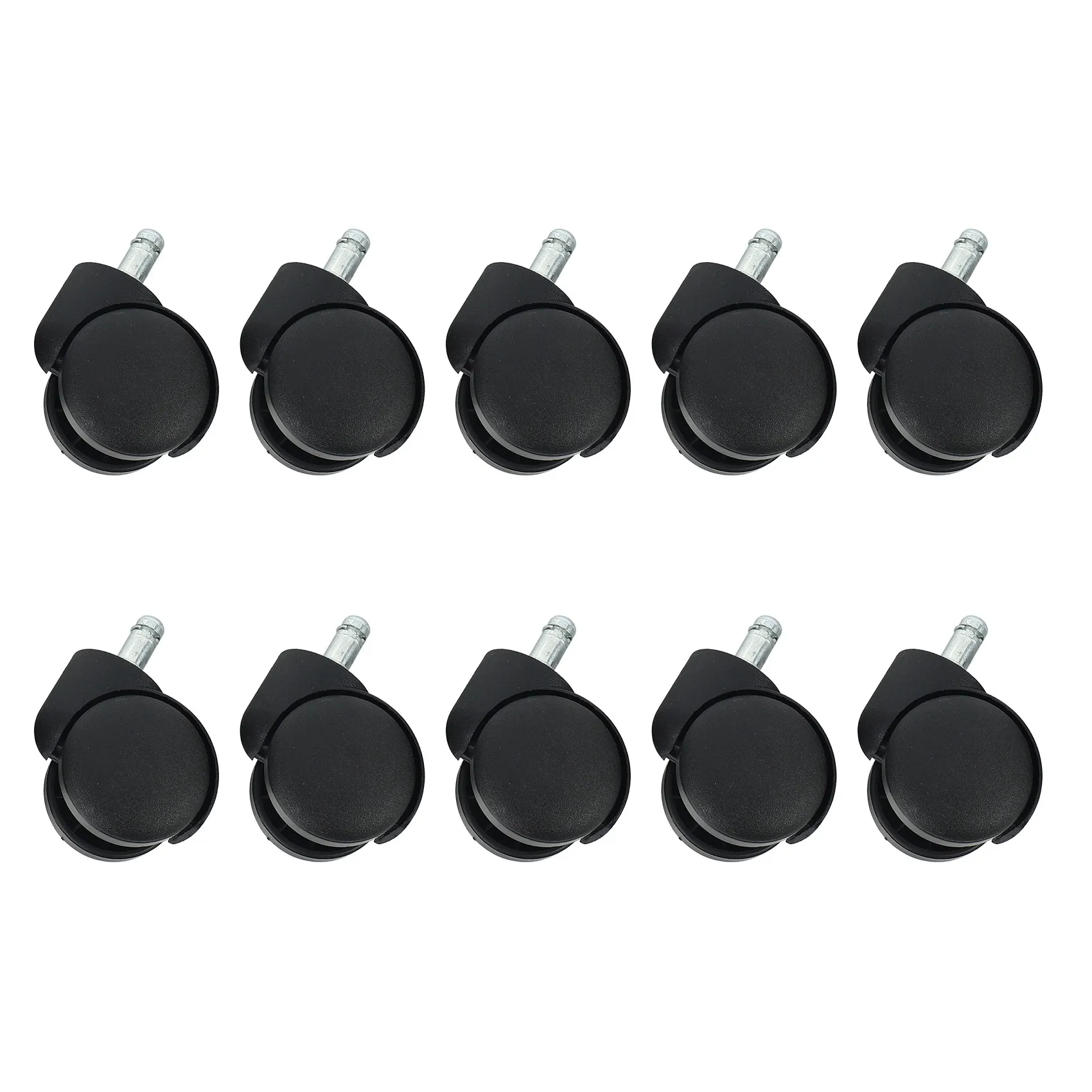 AC23-50Mm Office Chair Roller Castor Wheels - Set Of 10 - Black