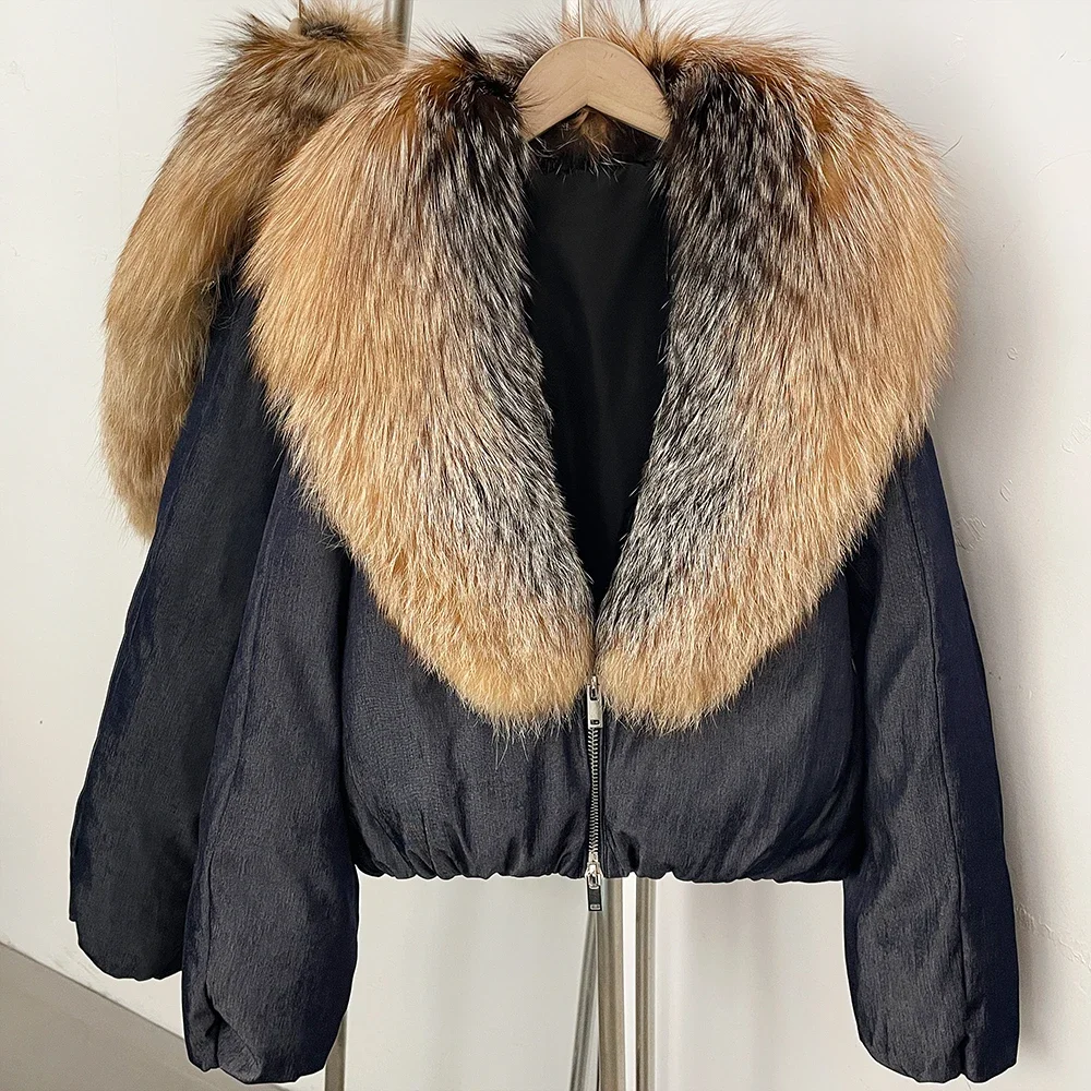 OFTBUY 90% White Duck Down Coat Luxury Winter Puffer Jacket Women Female Real Natural Fox Raccoon Fur Thick Warm Parkas