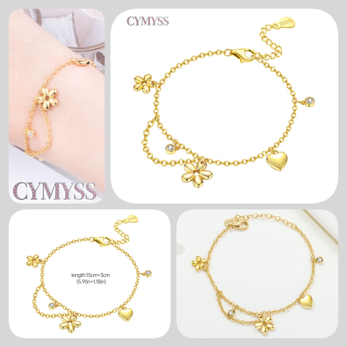 Zierliches Tennisarmband aus 925er Sterlingsilber mit Schmetterlingsanhänger und eingelegtem Zirkonia, edler Schmuck für Frauen, Hochzeits- und Geburtstagsgeschenk – Detail 32