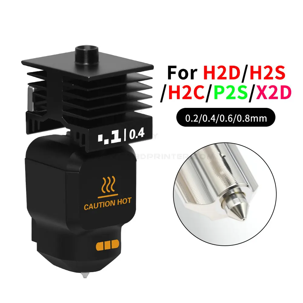 

Upgrade Hotend for P2S H2D X2D with Hardened Steel Removable/Integrated Nozzle HotEnd Kit Quick Swap Hotend 3d Printer Printhead