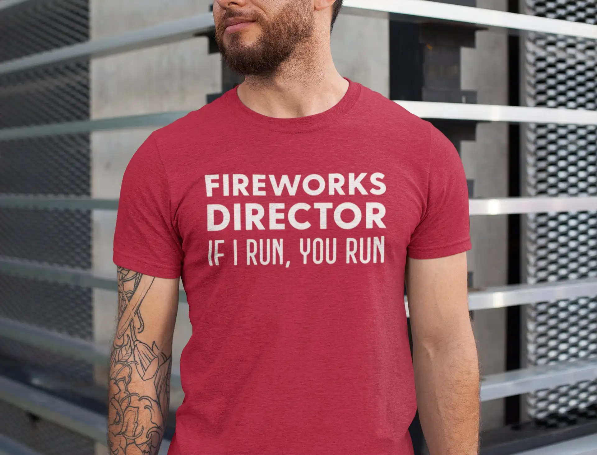 FIREWORKS DIRECTOR If I Run You Funny T Shirt Fourth of July Patriotic Men's or Women's Jersey