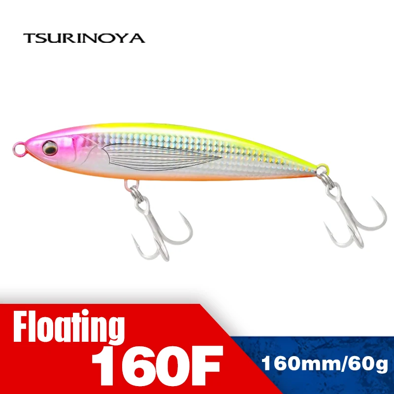 

TSURINOYA Topwater Pencil Fishing Lure 160mm 60g CRIUS 160F Floating Stickbait Artificial Hard Bait for GT Sea Fishing Lures