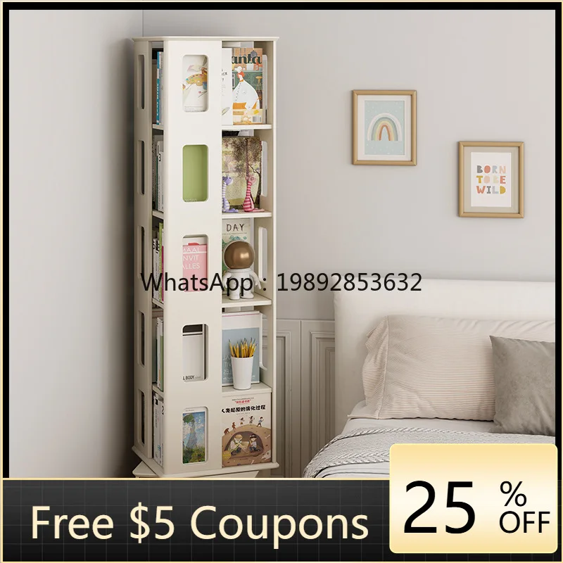 

1YFY Rotating Bookshelf Vertical Combination Bookcase Small Home Office Small Apartment Free Combination Creative