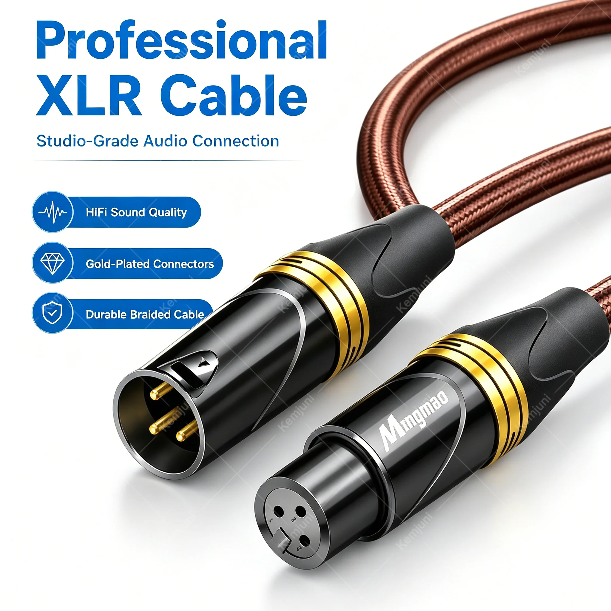 XLR Connector XLR Male To XLR Female 3Pin Audio Cable Microphone Cable HIFI 3M 5M 10M 30M Audio Cable for Mixing Console Cables