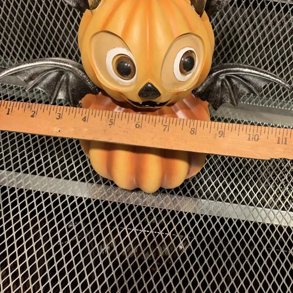 Halloween Scary Bat Pumpkin Ornaments Pumpkin Shaped Home Decoration Resin Cute Bat Decoration B