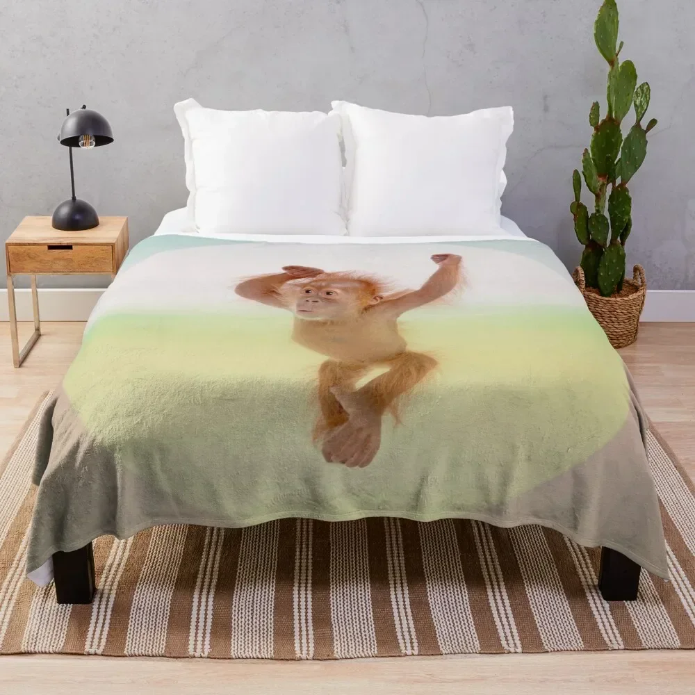 Save Orangutan Throw Blanket Bed linens Kid'S Hairys blankets and throws Blankets