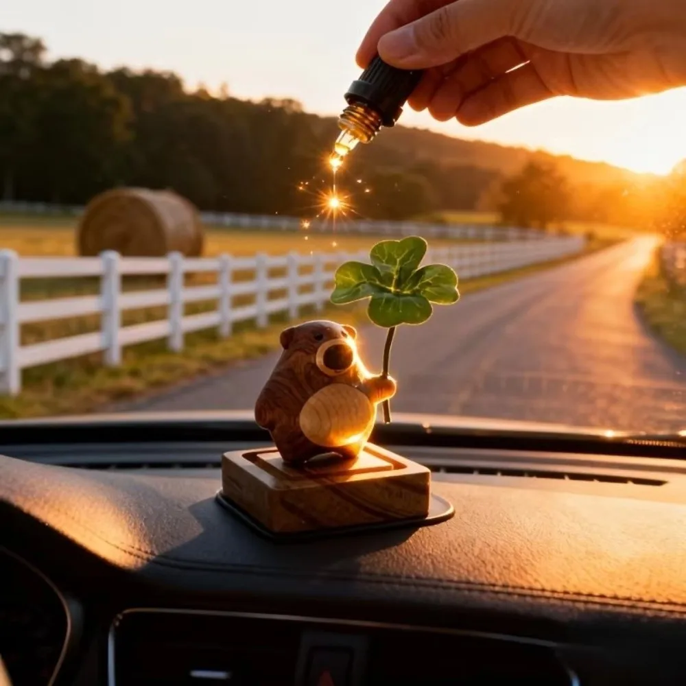 Creative Wood Aroma Diffuser Fragrance Ornament Long-Lasting Essential Oil Diffuser Cute Bear Desktop Aroma Diffuser Home