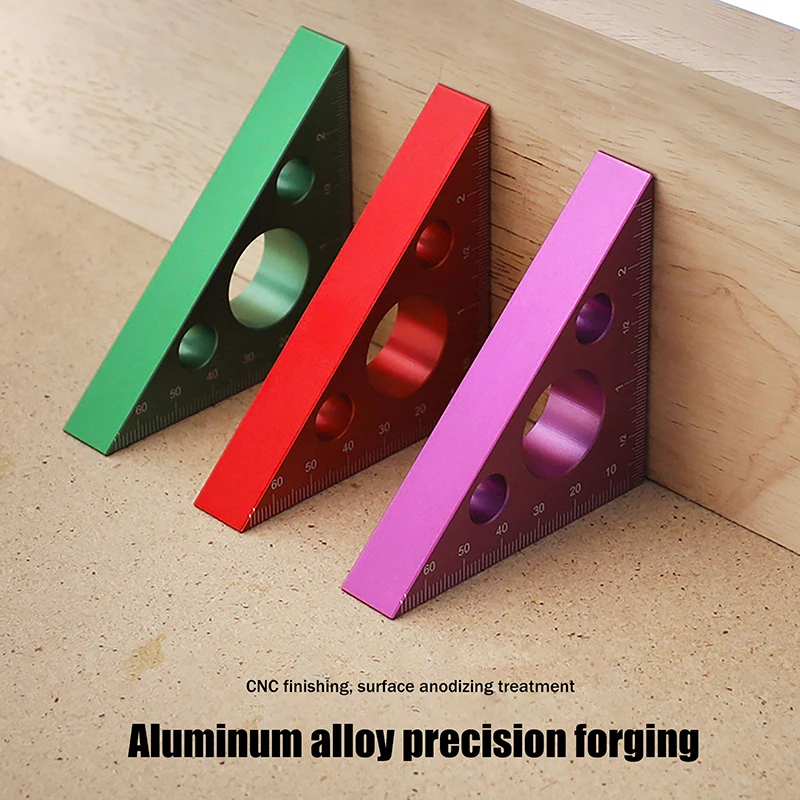 Expert Woodworking Aluminum Alloy Right Angle Ruler; Precise 45/90 Degree Marking Tool; Carving Square