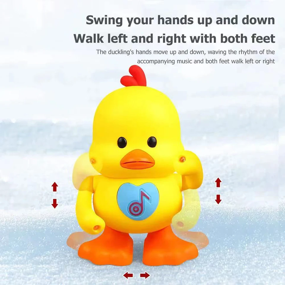 Dancing Musical Duck With Lights Early Educational Soothing Toy Interactive Baby Duck Toy for 0-3 Year Old Toddler Boys Girls