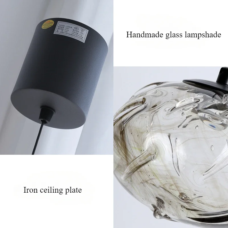 SANDYHA Modern Minimalist LED Pendant Light Creative Glass Lampshade for Bedroom Living Room Stylish Decor Unique Lifting Design