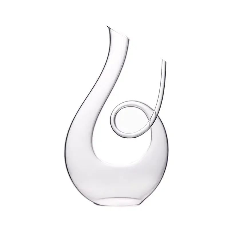 1500ml S Shaped Swan Wine Bottle Lead Free Glass Red Wine Decanter Hand Blown Craft Dispenser Cup for Home Bar Decoration