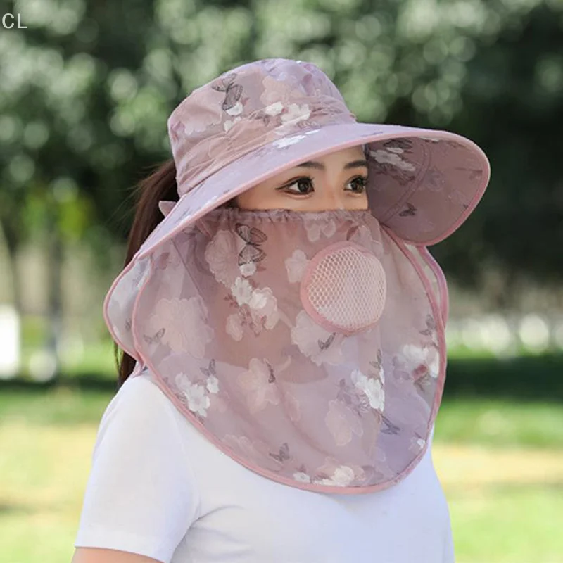 

Light Sunshade Hat With Large Rim/Women's Outdoor Tea Plucking Hat/shawl Cap With Face Shield And Neck Protector