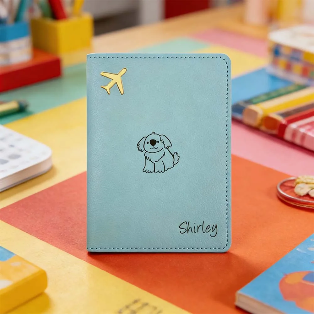 

1 шт. персонализированная обложка для паспорта с именем, подарок на День Благодарения, высококачественная кожаная обложка для паспорта в ретро-стиле