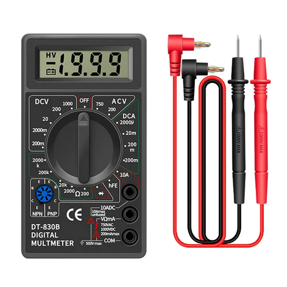 DT830B AC/DC LCD Digital Multimeter 750/1000V Voltmeter Ammeter Ohm Tester High Safety Handheld Meter Digital Multimeter