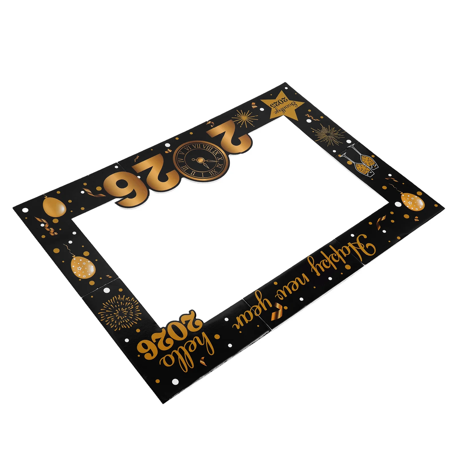 

2026 New Years Party Photo Frame Easy Assembly Foam Board Happy New Year Eve Party Booth Photo Props Accessories