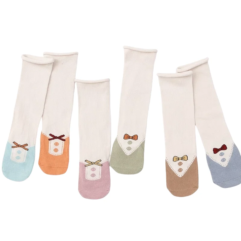 3 Pairs Baby Boys Girls Anti-slip Knee High Socks 0-2 Years Cartoon Floor Socks