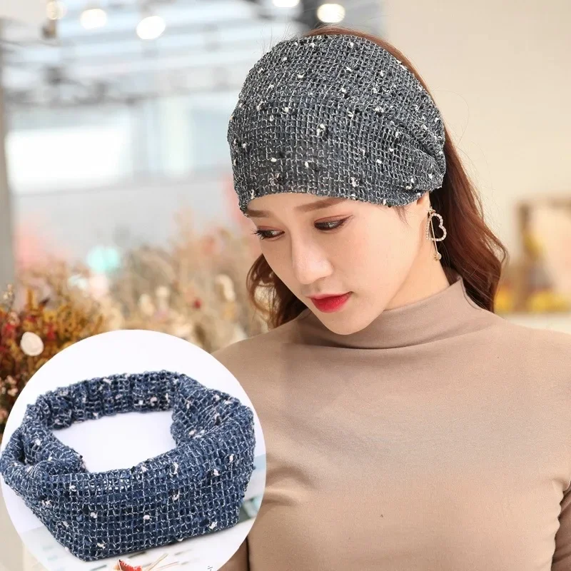 Summer Thin Embroidered Headscarf, Hairband for Women, Wide Lace Headwrap