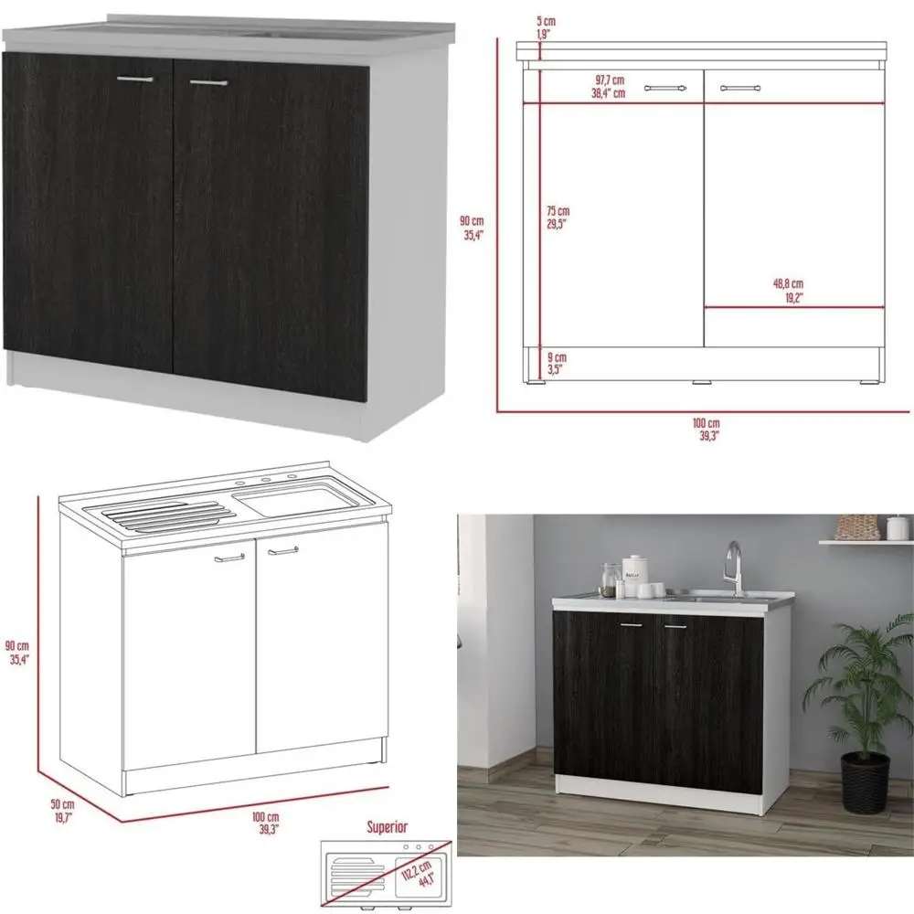 

Stainless Steel All-in-One Laundry Utility Sink with Cabinet and Pull-Out Faucet