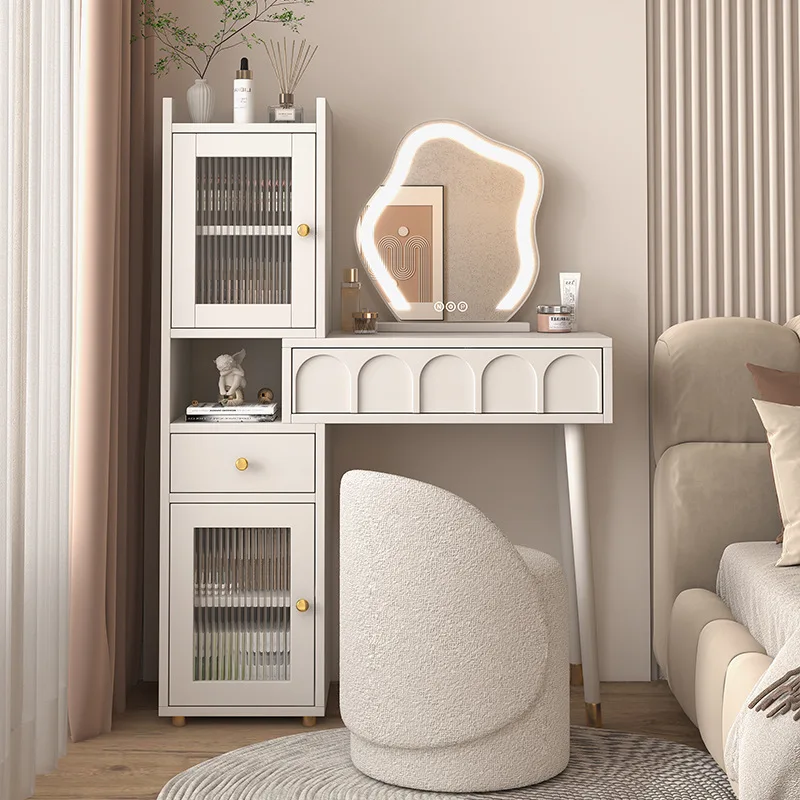 Cream wind dresser bedroom modern simple small apartment Internet  storage cabinet bedside table dressing table desk integrated