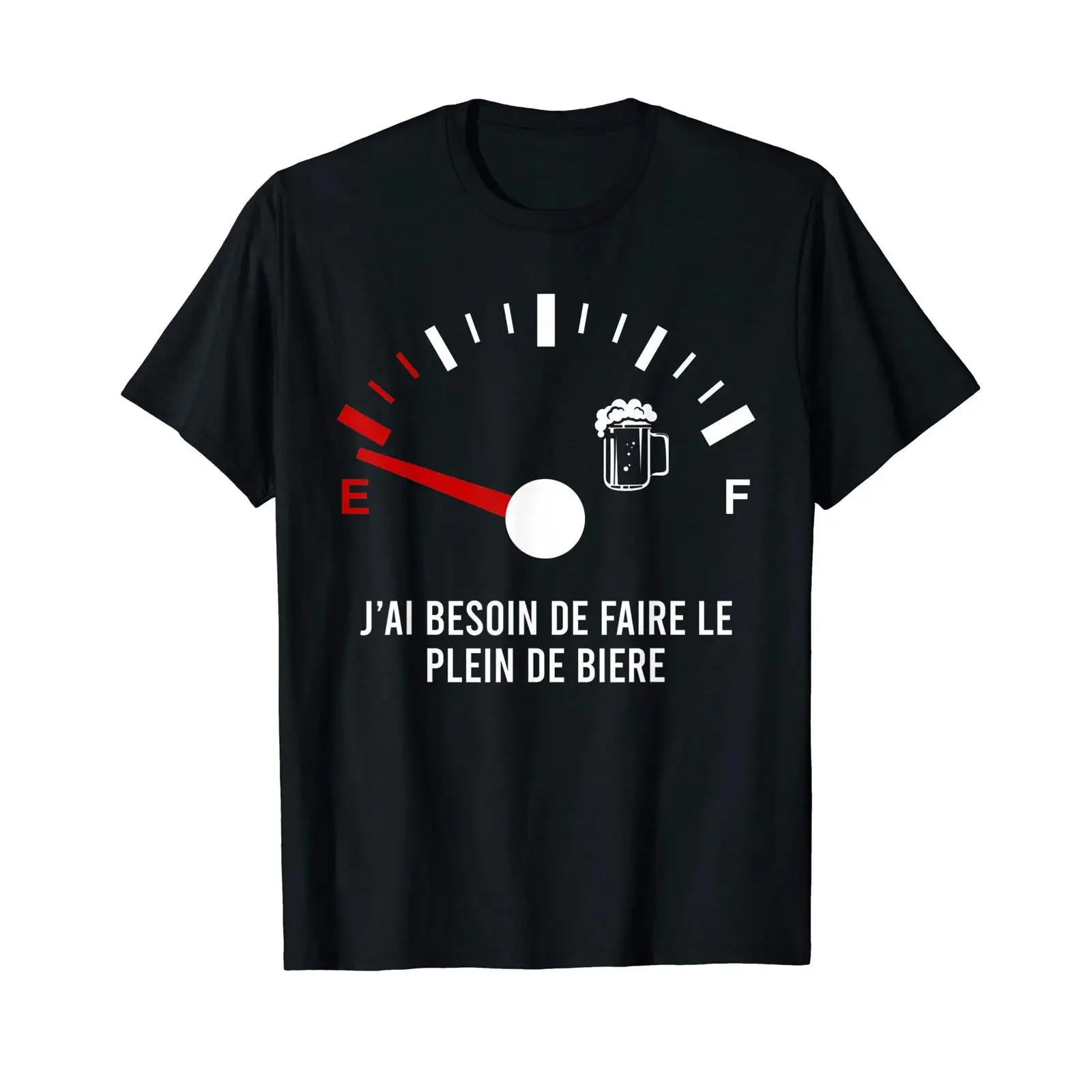 T-shirt vintage décontracté unisexe confortable et respirant, style streetwear, avec motif 'Faire le plein de Bière Apero Vêtement Drôle Alcool'