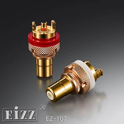EIZZ Gold Plated Brass RCA Jack Female Socket Connector For HiFi Audio Video TV CD AMP Signal Panel Chassis Mount EZ-107