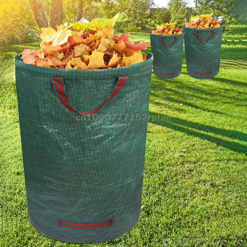 Large Capacity Garden Waste Bag 60L-500L Reusable Waterproof Leaf Sack Storage Collection Container for Garden Yard