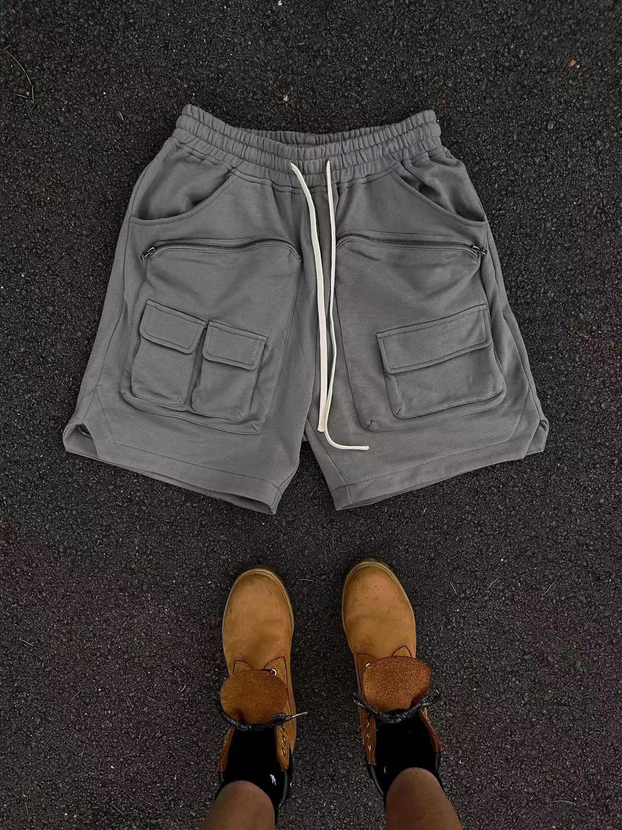 

Мужская повседневная рабочая одежда American High Street Vibe на молнии, свободная посадка, тактическая спецодежда Big kets, тяжелая и длина