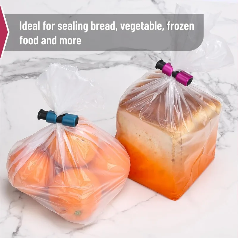 8Pcs Plastic Squeeze-Lock Bread Clips - Food Storage Clips for Bread, Snacks & Food Package Bags