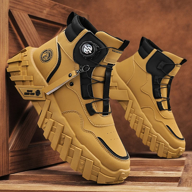 أحذية الخريف للرجال أحذية قصيرة عالية الجودة أحذية جلدية عادية موضة أحذية الكاحل الصحراء